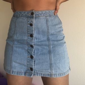 Denim Jean mini skirt with buttons